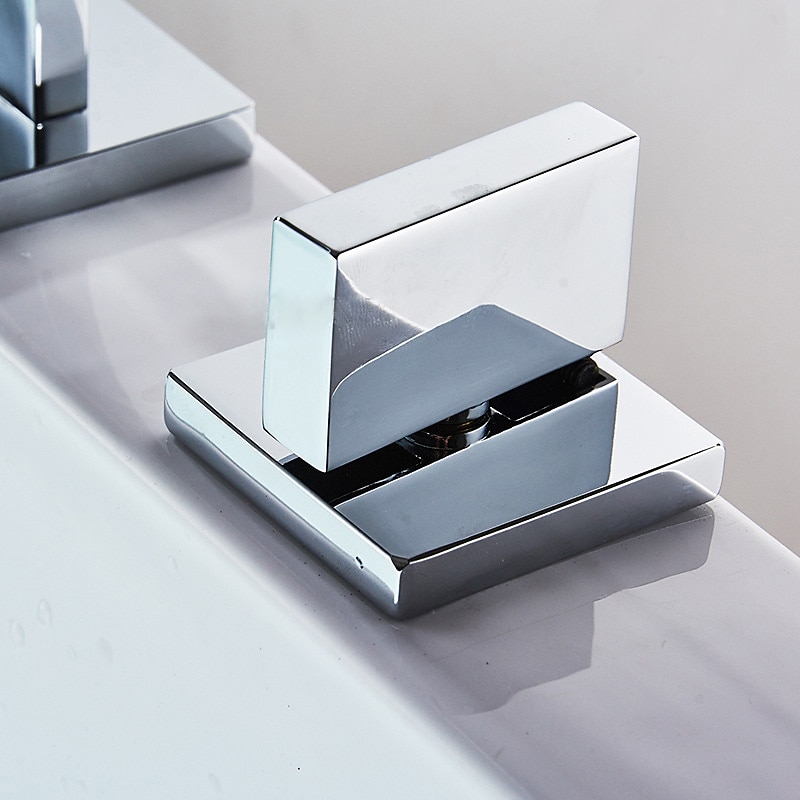 Bathtub Faucet Multi-hole Deck Mounted with Heldhand Showerhand Bath Tub Filler Mixer Brass Taps 5 Hole 3 Handle Chrome 2025 - CAD $239.99 –P3
