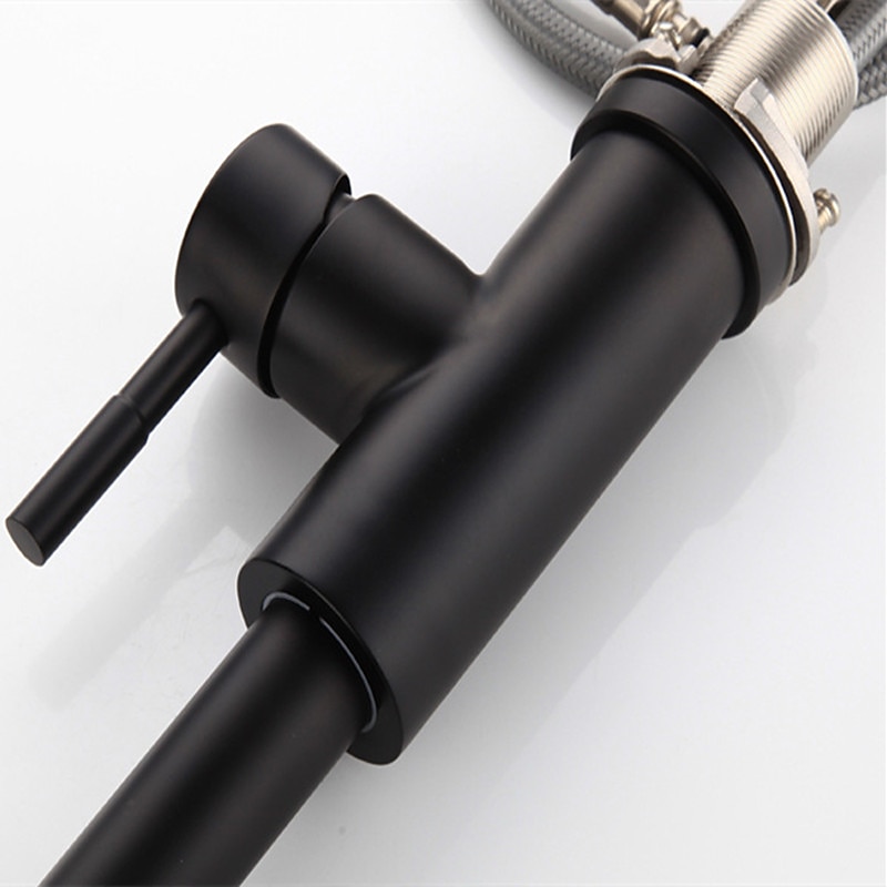 Kitchen Sink Mixer Faucet with Pull Out Spray Deck Mounted 304 Stainless Steel 360 Rotatable Kitchen Vessel Taps for Vegetable Washing Basin Black Brushed Nickel 2025 - CAD $63.99 –P5