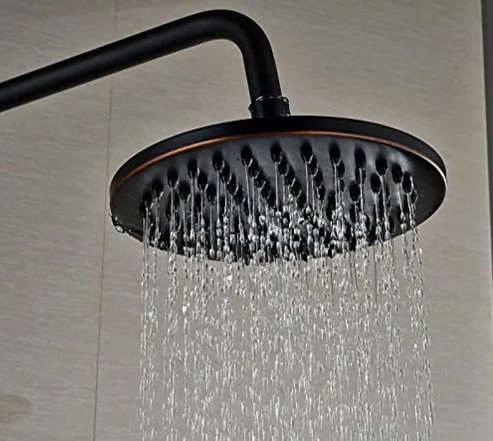Shower FaucetCopper Shower System Set Rainfall Antique Oil-rubbed Bronze Two Handles Three Holes Bath Shower Mixer Taps with Hot and Cold Switch and Ceramic Valve 2025 - CAD $279.99 –P8