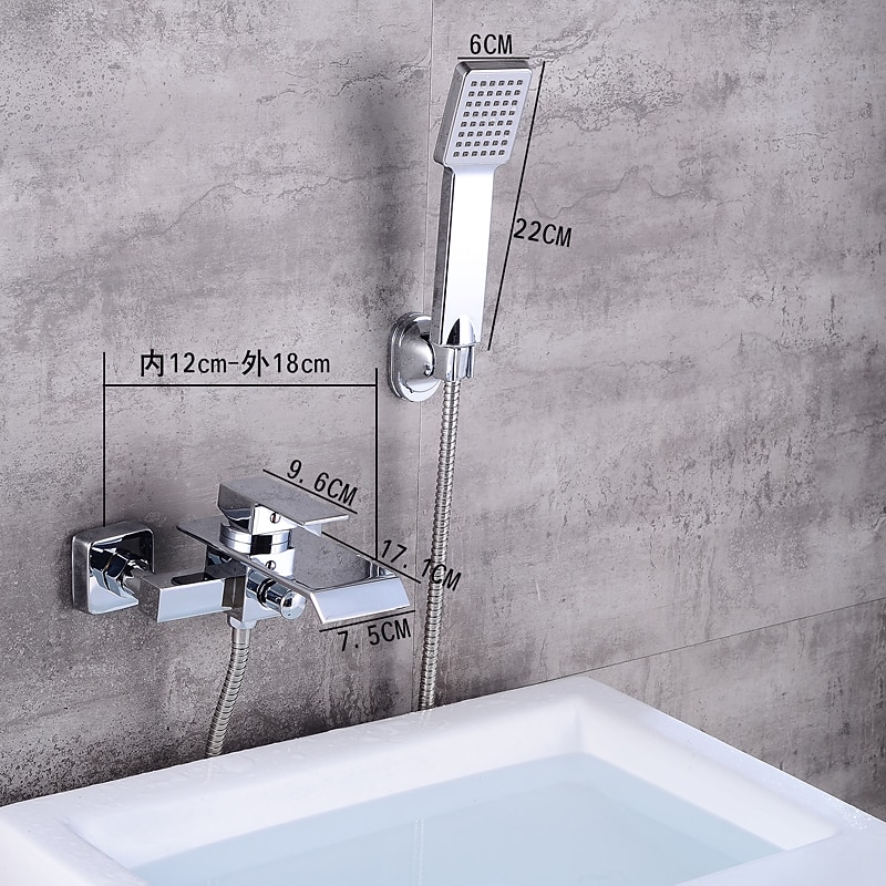 Bathtub Faucet - Modern Contemporary Electroplated Wall Installation Ceramic Valve Bath Shower Mixer Taps 2025 - CAD $207.99 –P16