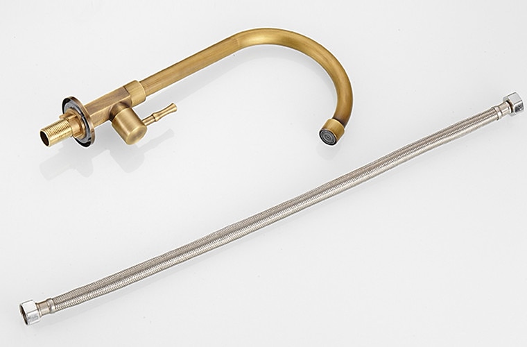 Kitchen faucet - Single Handle One Hole Antique Brass Standard Spout Centerset Antique Kitchen Taps 2025 - CAD $79.99 –P2