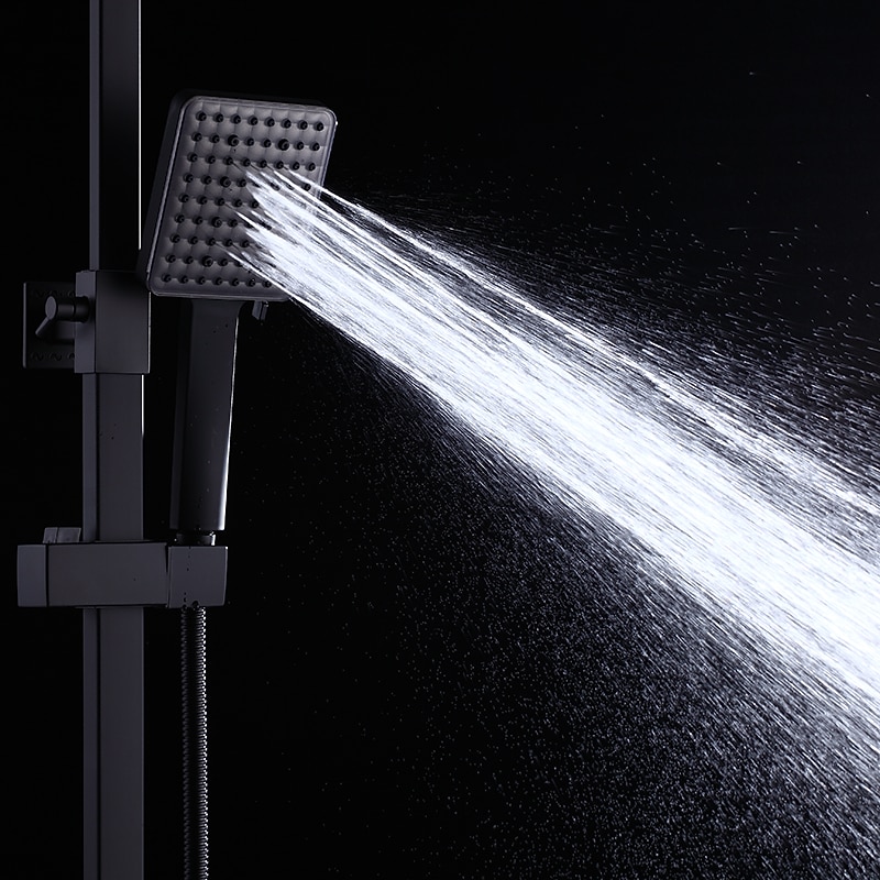 Shower System Faucet Set Wall Mounted 9 inch Rainfall Shower Head Handshower Handheld Sprayer with Holder Electroplated / Painted Finishes Mount Inside Ceramic Valve Bath Shower 2025 - CAD $328.99 –P11