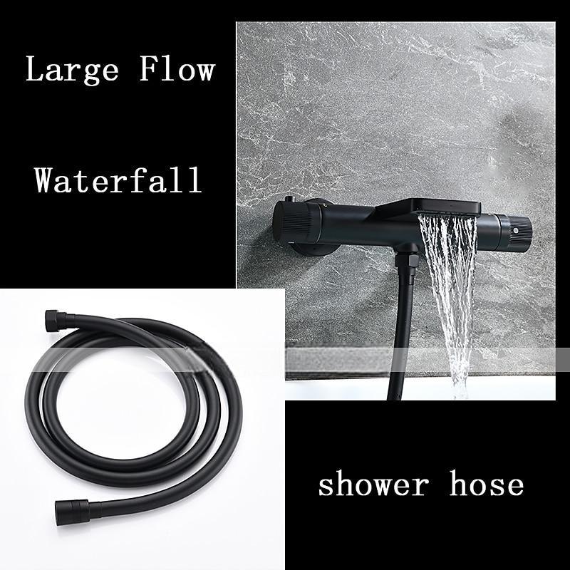 Bathtub Faucet - Thermostatic Bath Tub Faucet Contemporary Painted Finishes Free Standing Ceramic Valve Bath Shower Mixer Taps 2025 - CAD $231.99 –P6