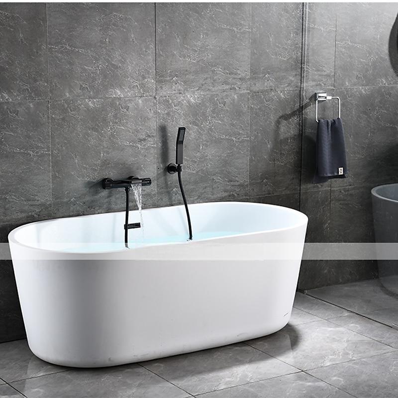 Bathtub Faucet - Thermostatic Bath Tub Faucet Contemporary Painted Finishes Free Standing Ceramic Valve Bath Shower Mixer Taps 2025 - CAD $231.99 –P1