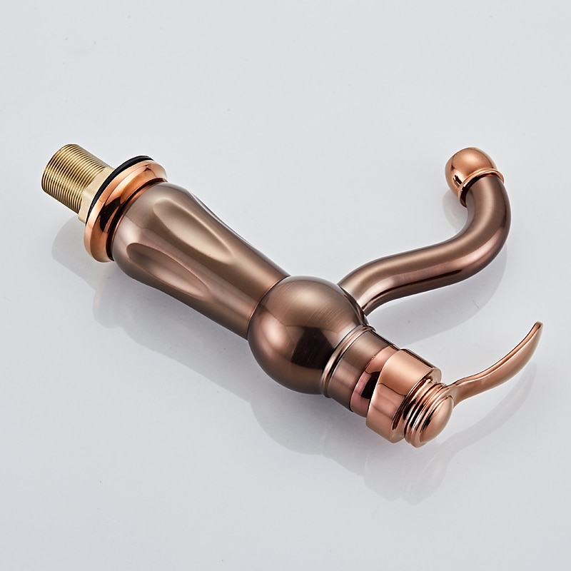 Bathroom Sink Faucet,Brass Contemporary Style Single Handle One Hole Bath Tap with Hot and Cold Switch 2025 - CAD $111.99 –P5