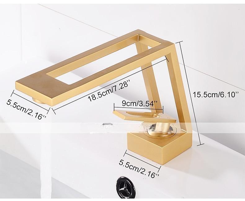 Single Handle Bathroom Faucet, Electroplated/Brushed One Hole Hollow Out/Irregular/Centerset, Brass Contemporary Bathroom Sink Faucet Contain with Supply Lines 2025 - CAD $119.99 –P1