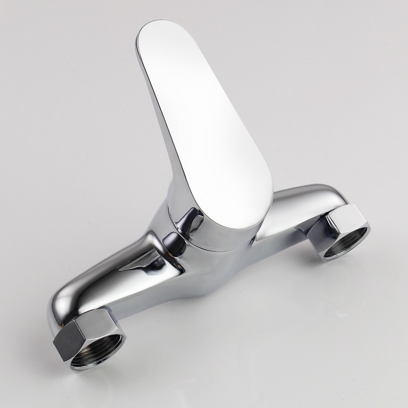 Brass Shower System Faucet Combo Set Wall Mounted Tub and Bath Shower Mixer Taps Chrome Shower Ceramic Valve with Hot and Cold Water 2025 - CAD $103.99 –P4