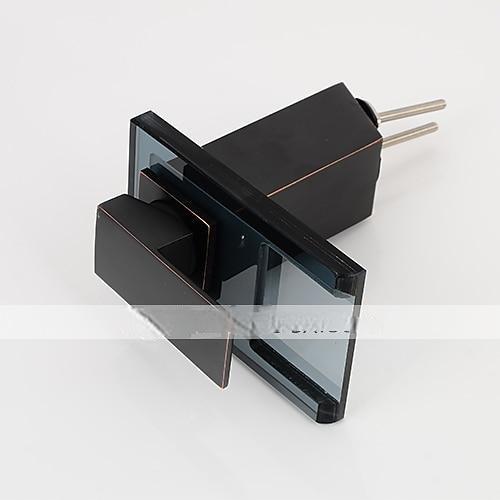 Single Handle Bathroom Faucet Oil-rubbed Bronze with 3-color LED Waterfall Brass Basin Sink Faucet Black Adjustable to Cold and Hot Water 2025 - CAD $111.99 –P4