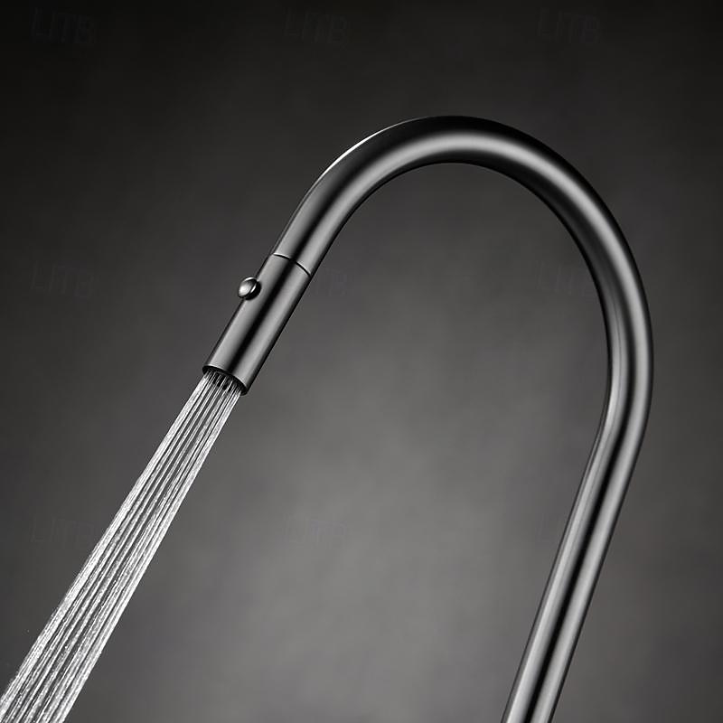 Kitchen faucet - Single Handle One Hole Chrome / Nickel Brushed / Electroplated Pull-out / Pull-down / Standard Spout / Tall / High Arc Centerset Modern Contemporary Kitchen Taps 2025 - CAD $207.97 –P6