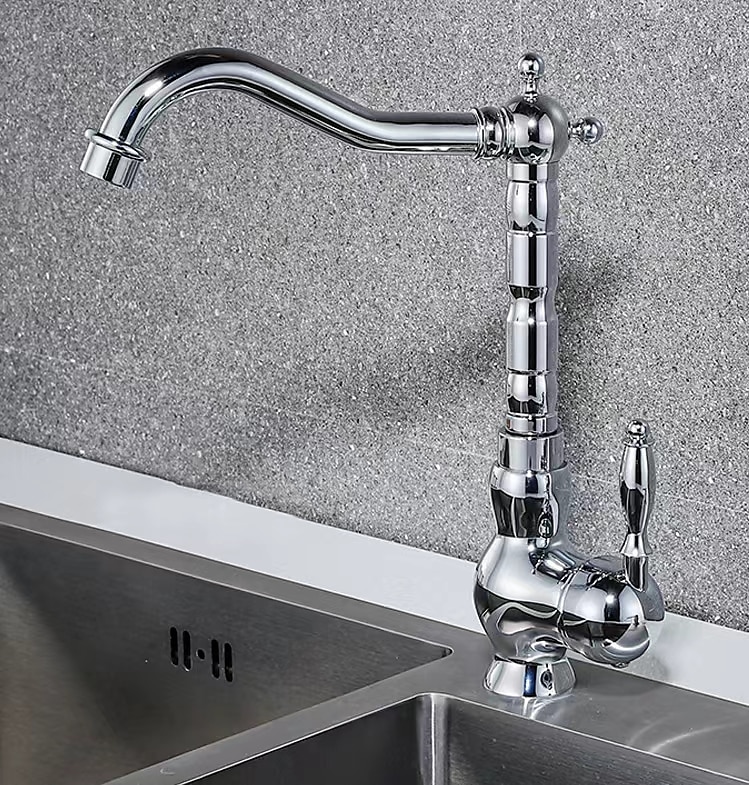 Kitchen Faucet Sink Mixer Taps Single Hanld 360 Degree Swivel Vessel Tap with Cold and Hot Hose 2025 - CAD $87.99 –P6