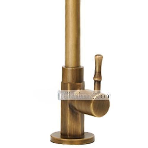 Traditional Kitchen Sink Faucet Cold Water Only Retro Brass Single Handle Kitchen Tap Golden Electroplated Standard Spout 2025 - CAD $71.99 –P2