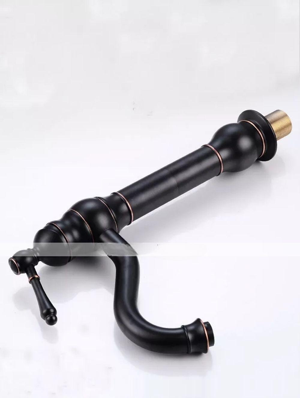 Bathroom Sink Mixer Faucet Antique Brass ORB, 360 Rotatable Basin Tap Single Handle Deck Mounted, Traditional Washroom Vessel Bath Taps 2025 - CAD $151.99 –P7