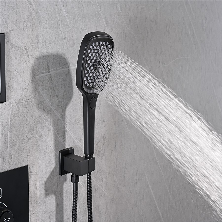Shower FaucetRainfall Shower Head System / Thermostatic Mixer valve Set - Rainfall Shower Waterfall Contemporary Painted Finishes Mount Inside Brass Valve Bath Shower Mixer Taps 2025 - CAD $1036.99 –P3
