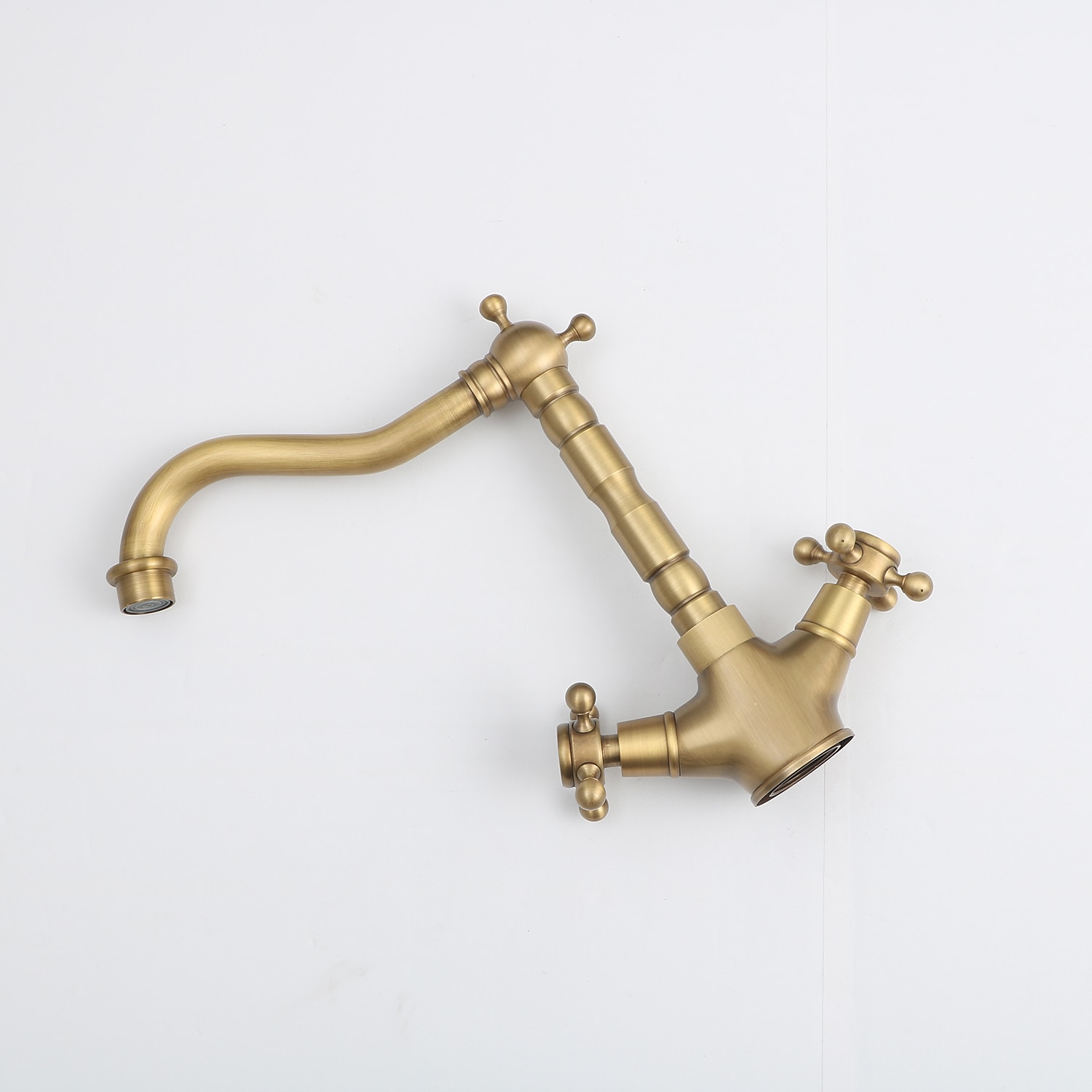 Single Handle Kitchen Faucet Antique Brass One Hole Rotatable Standard Spout/Tall/High Arc Brass Antique/COD Kitchen Faucet with Supply Lines / Adjustable to Cold and Hot Water 2025 - CAD $79.99 –P2