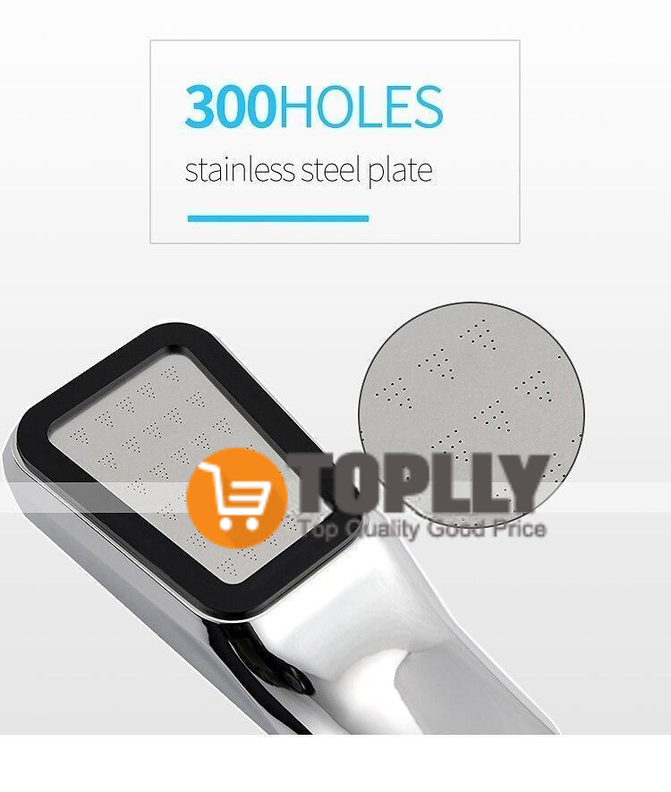 300 Holes Super Pressure Shower Head With Chrome Square Rainfall Handhold Water Saving SprayerStainless Steel Plate and Durable Material 2025 - CAD $4.99 –P11