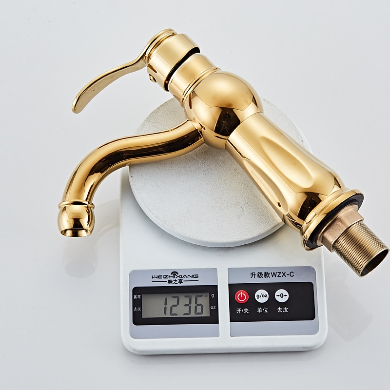Bathroom Sink Faucet,Brass Contemporary Style Single Handle One Hole Bath Tap with Hot and Cold Switch 2025 - CAD $111.99 –P2