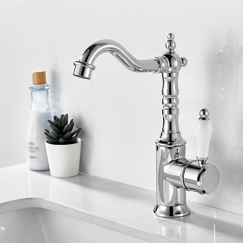 Kitchen faucet - Single Handle One Hole Electroplated Standard Spout Centerset Retro Vintage / Minimalist Kitchen Taps 2025 - CAD $119.99 –P1