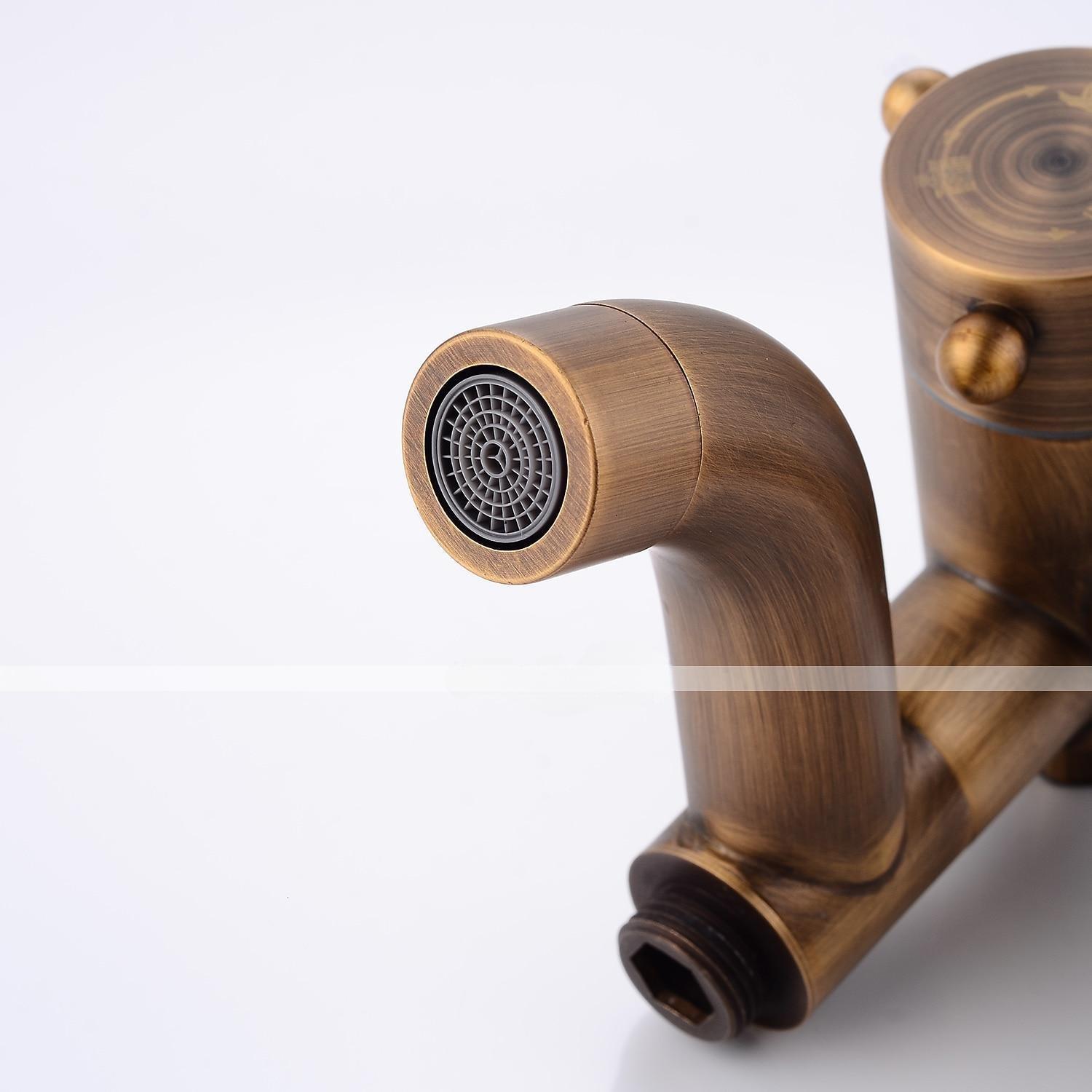 Shower FaucetShower System Set - Handshower Included pullout Waterfall Vintage Style / Country Antique Brass Mount Outside Ceramic Valve Bath Shower Mixer Taps 2025 - CAD $303.99 –P10