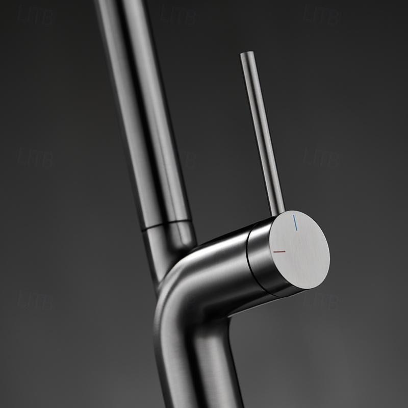 Kitchen faucet - Single Handle One Hole Chrome / Nickel Brushed / Electroplated Pull-out / Pull-down / Standard Spout / Tall / High Arc Centerset Modern Contemporary Kitchen Taps 2025 - CAD $207.97 –P4
