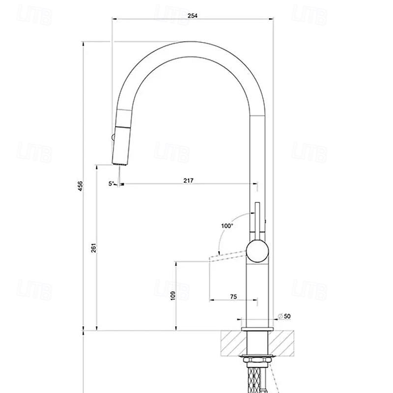 Kitchen faucet - Single Handle One Hole Chrome / Nickel Brushed / Electroplated Pull-out / Pull-down / Standard Spout / Tall / High Arc Centerset Modern Contemporary Kitchen Taps 2025 - CAD $207.97 –P11