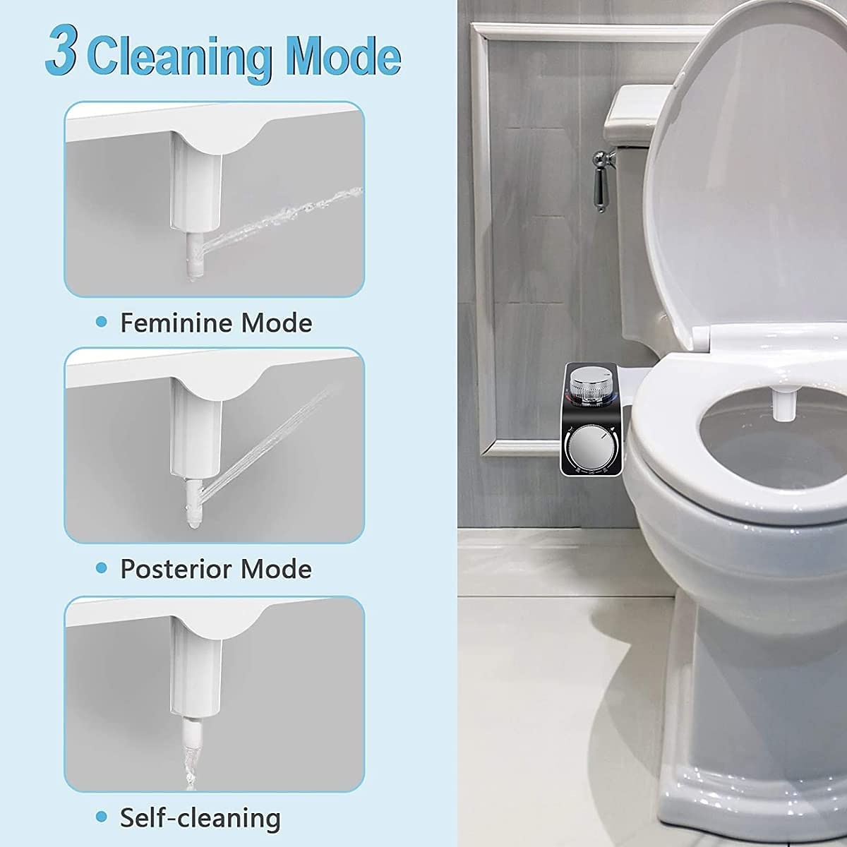 Bidet Attachment for Toilet -Self Cleaning Dual Nozzle Non-Electric Bidet Cold & Warm Fresh Water Bidet Sprayer With Temperature & Pressure Controls 2025 - CAD $71.99 –P2