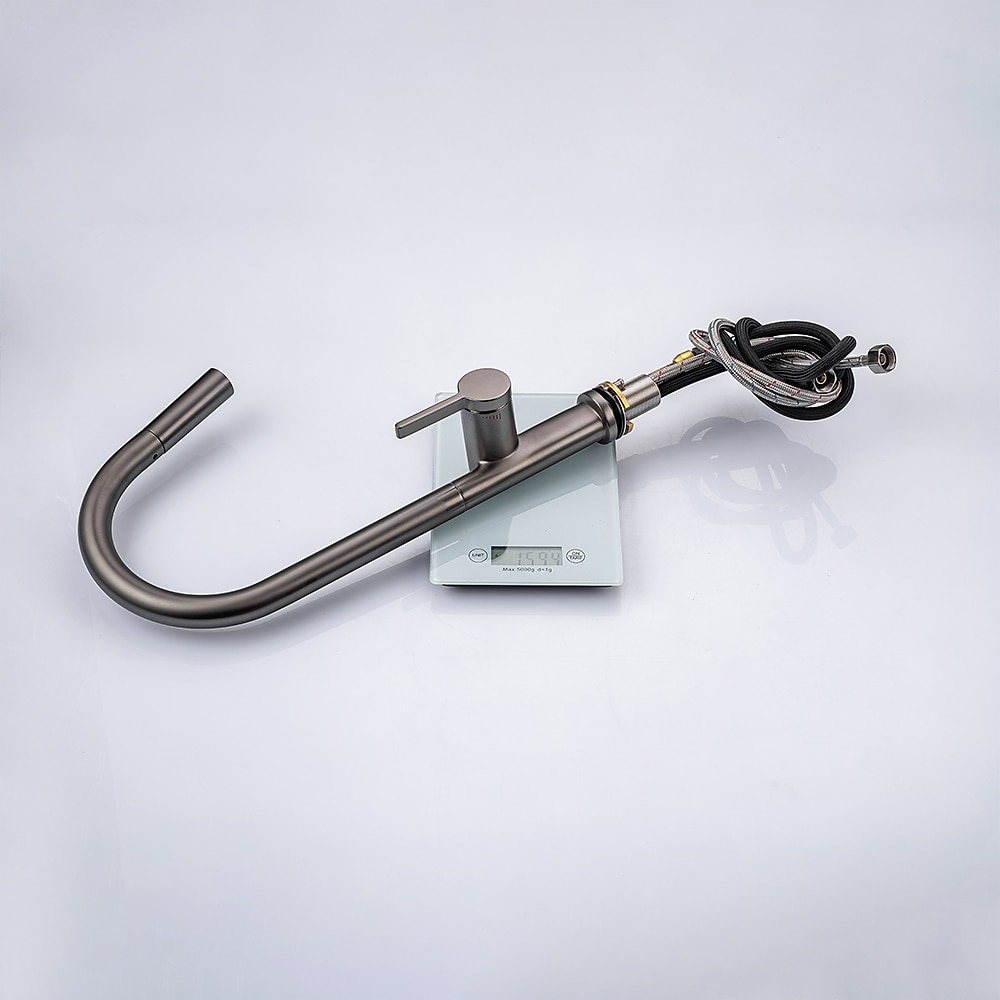 Kitchen Faucet with Pull-out SpraySingle Handle One Hole Brass High Arc 2-modes 360°Rotatable Modern Contemporary Kitchen Taps 2025 - CAD $207.99 –P20