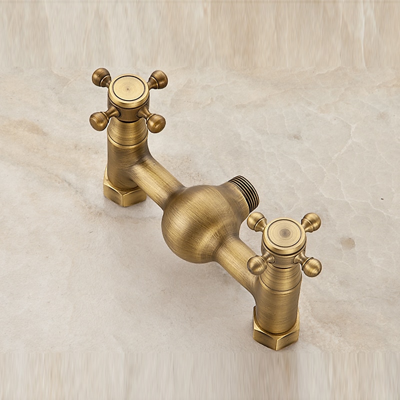 Shower Faucet / Body Jet Massage Set - Handshower Included pullout Rainfall Shower Antique / Vintage Style Antique Brass Mount Inside Brass Valve Bath Shower Mixer Taps 2025 - CAD $79.99 –P6