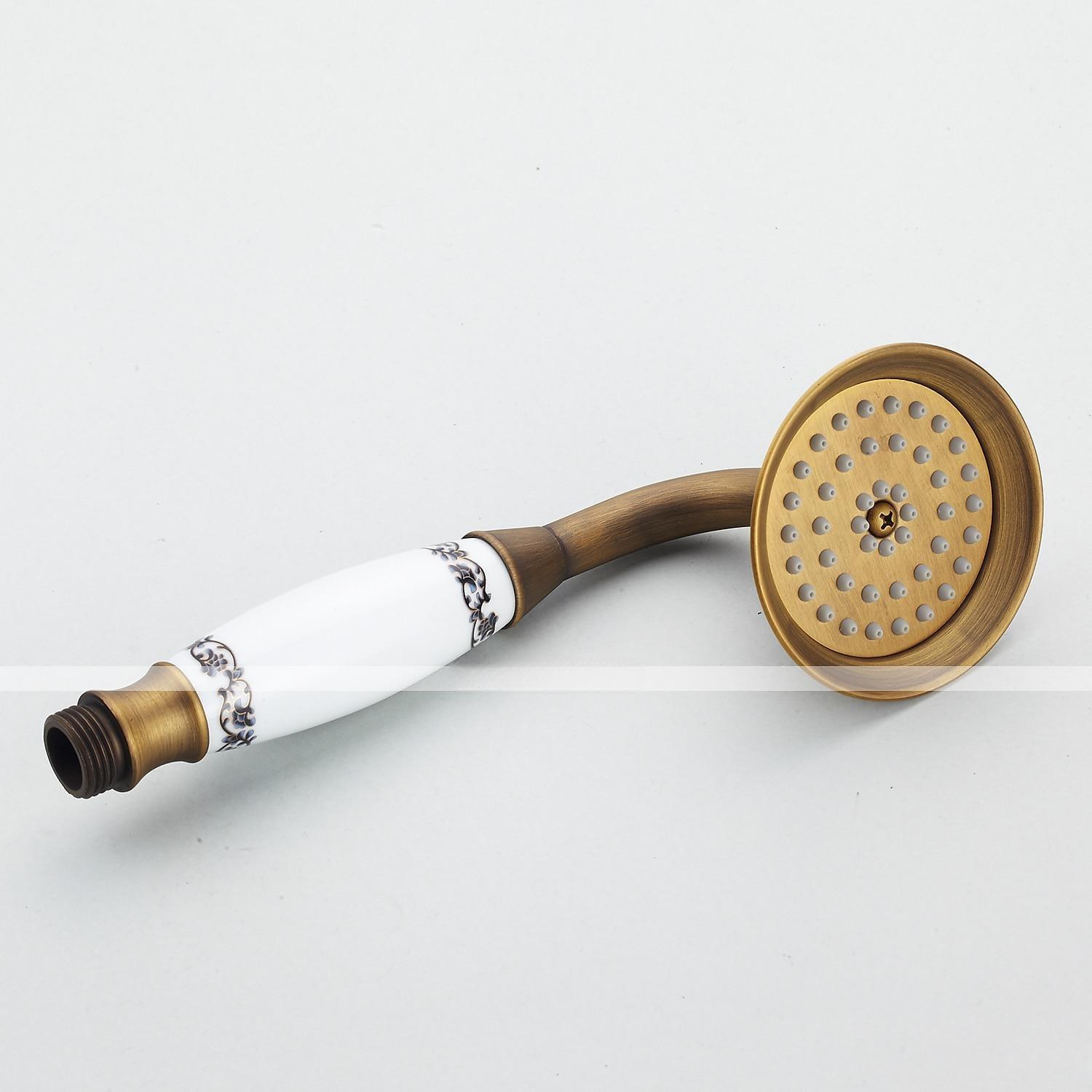 Shower Faucet / Rainfall Shower Head System Set - Handshower Included pullout Vintage Style / Country Antique Brass / Electroplated Mount Outside Ceramic Valve Bath Shower Mixer Taps / Single Handle 2025 - CAD $143.99 –P10