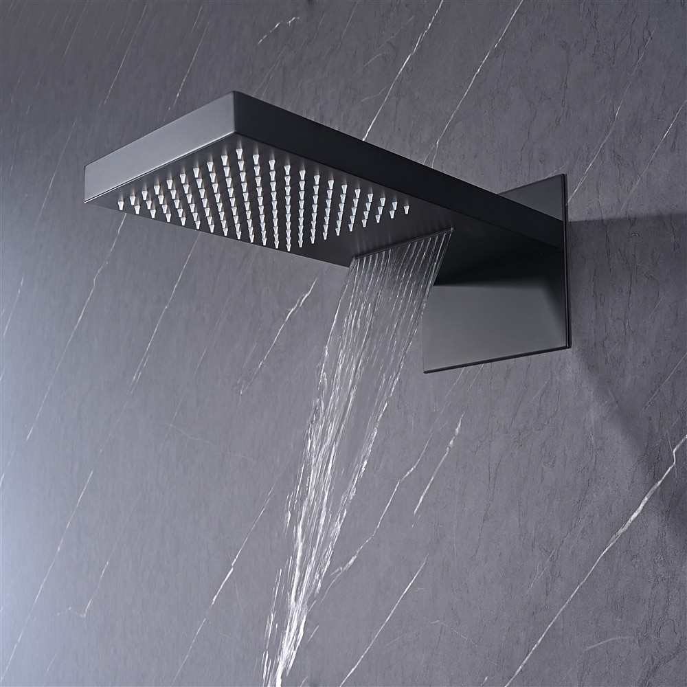 Shower FaucetRainfall Shower System 5-Function Thermostatic Mixer valve Body Jet Massage Set Rainfall Shower Multi Spray Shower Waterfall Contemporary Painted Finishes Mount Inside Brass Valve 2025 - CAD $1275.99 –P12