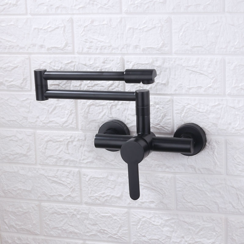 Wall Mounted Kitchen Sink Mixer Faucet Foldable Pot Filler FacuetSingle Handle Two Holes Folding Taps Electroplated / Painted Finishes Pull-out / Pull-down / Pot Filler Wall Mounted / Brass 2025 - CAD $199.99 –P1