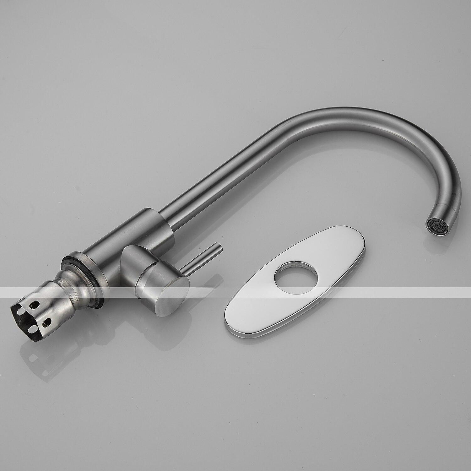 Stainless Steel Deck Mounted Kitchen Faucet Nickel Brushed Multi-function Rotatable Kitchen Faucet with Hot and Cold Switch 2025 - CAD $52.99 –P2