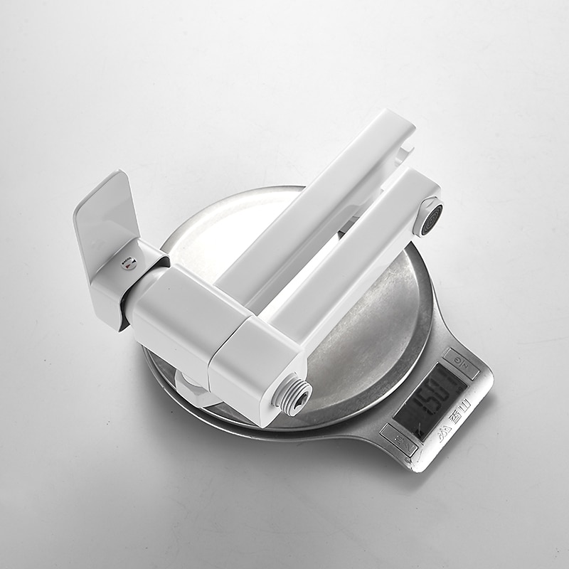 Bathtub Faucet Dual Spout Wall Mounted White Bath Tub Filler Mixer Brass Tap with Heldhand Showerhand Ceramic Valve Single Handle Control 2025 - CAD $159.99 –P2