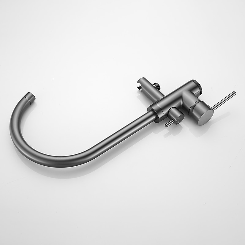 Bathtub Faucet Floor Mount Freestanding Tub Filler Brass High Flow Shower Faucets with Handheld Shower Mixer Taps Swivel Spout(Gun Grey) 2025 - CAD $366.99 –P5