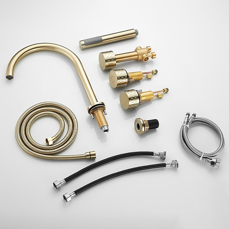 Bathtub Faucet - Contemporary Electroplated Roman Tub Brass Valve Bath Shower Mixer Taps 2025 - CAD $119.99 –P1