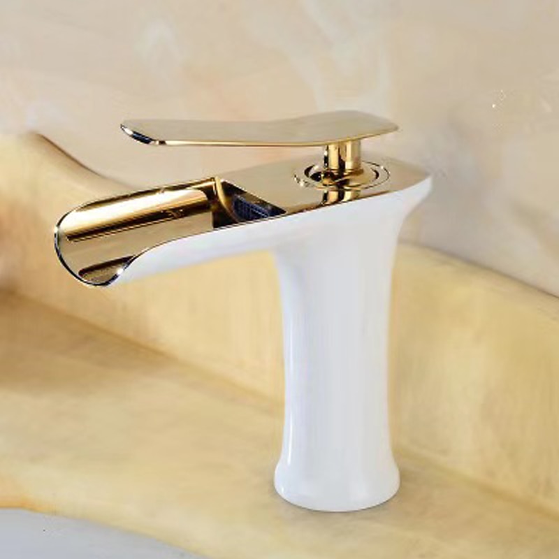 Waterfall Bathroom Sink Mixer Faucet 4.7" Spout, Mono Wash Basin Single Handle Basin Taps Washroom with Hot and Cold Hose, Monobloc Vessel Water Brass Tap Deck Mounted 2025 - CAD $87.99 –P11