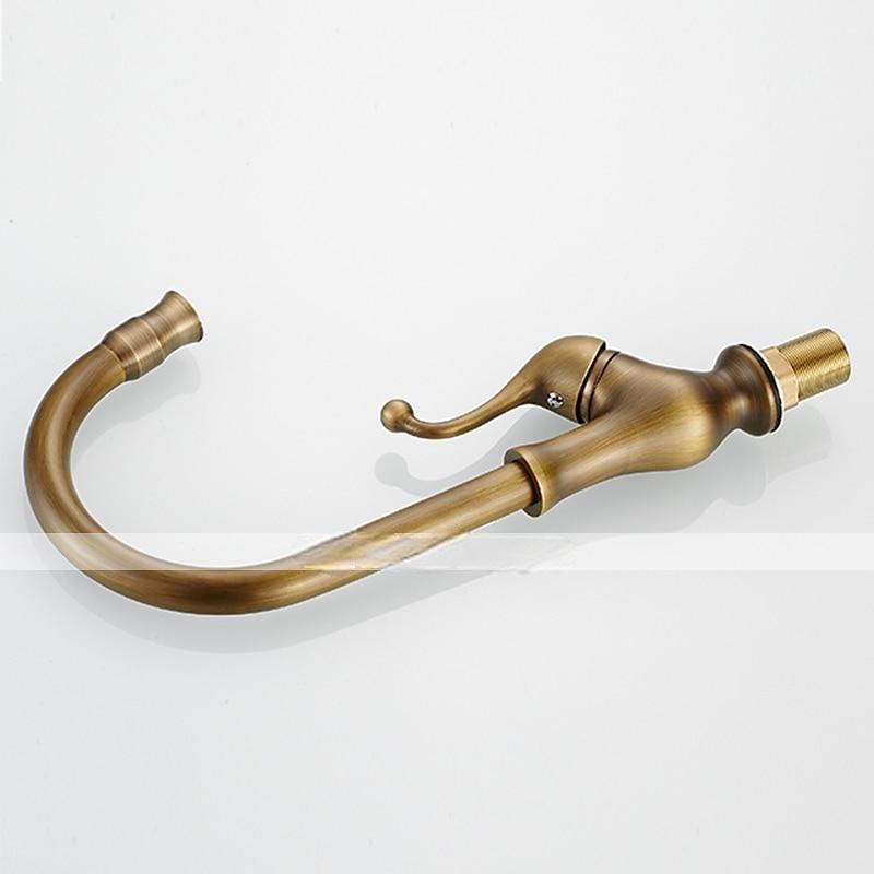 Traditional Kitchen Sink Mixer Taps Deck Mounted Brass Vintage Retro Kitchen Faucet Single Handle Standard Spout Vessel Tap 2025 - CAD $71.99 –P5