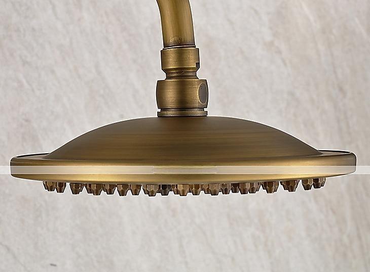 Vintage Shower Faucet Set 8" Shower Head Shower System Retro Rainfall Head Antique Copper Shower System with Shower Handheld Sprayer Brass Valve Bath Shower Mixer Taps 2025 - CAD $295.99 –P4