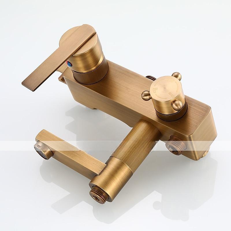 Shower FaucetAntique Brass Shower System SetMount Outside Waterfall Pullout Included Multi Spray and Rainfall Shower Bath Shower Mixer Taps with Cold and Hot Switch 2025 - CAD $478.99 –P9