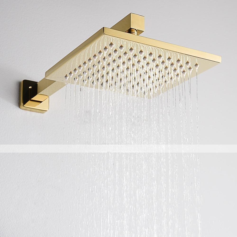 Shower Faucet8 Inch Gold Shower Faucets Sets Complete with Stainless Steel Shower Head Solid Brass Handshower and Rotary Nozzle Wall Mounted Installation Rainfall Shower Head System 2025 - CAD $398.99 –P3