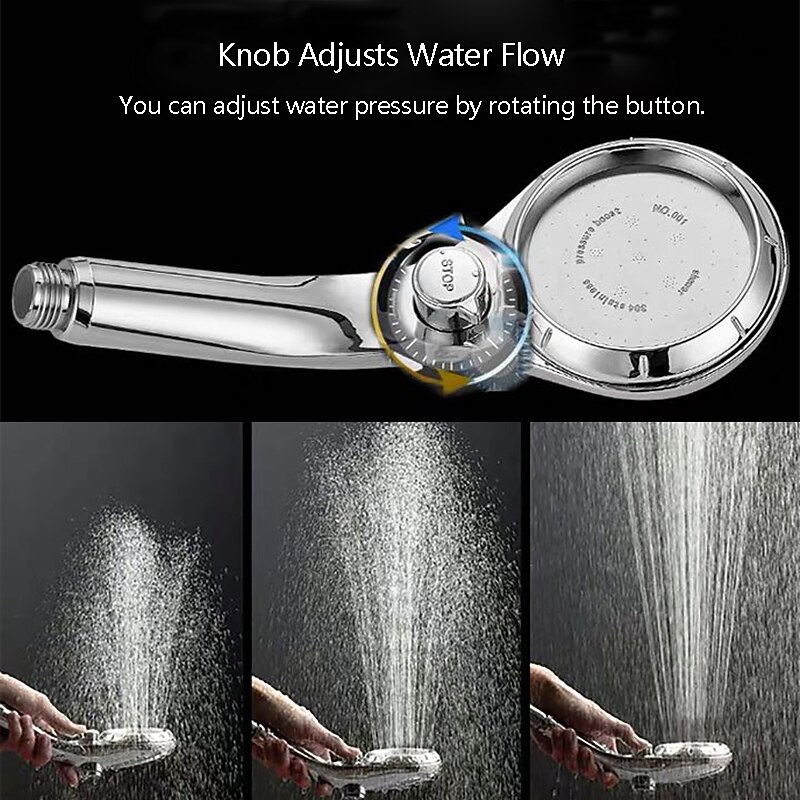 High Pressure Shower Head with Stop Button Water Pressure Adjustable Exquisite Spray Saving Large Panel ABS Shower Spray Nozzle Handhold Shower head Water Saving Stepless Adjustable Button Rotating 2025 - CAD $9.99 –P4