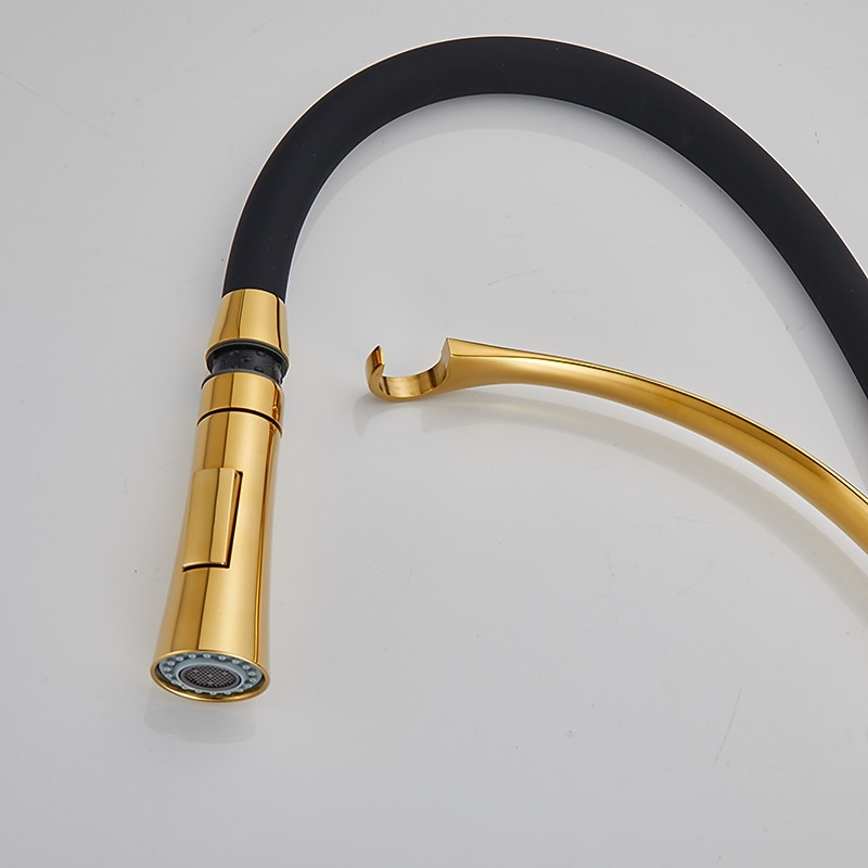 Kitchen Faucet Pull Down Sink Mixer Taps 360 Swivel Flexible Tube Pipe Brass Taps Single Handle with Hot and Cold Water Hose 2025 - CAD $143.99 –P7