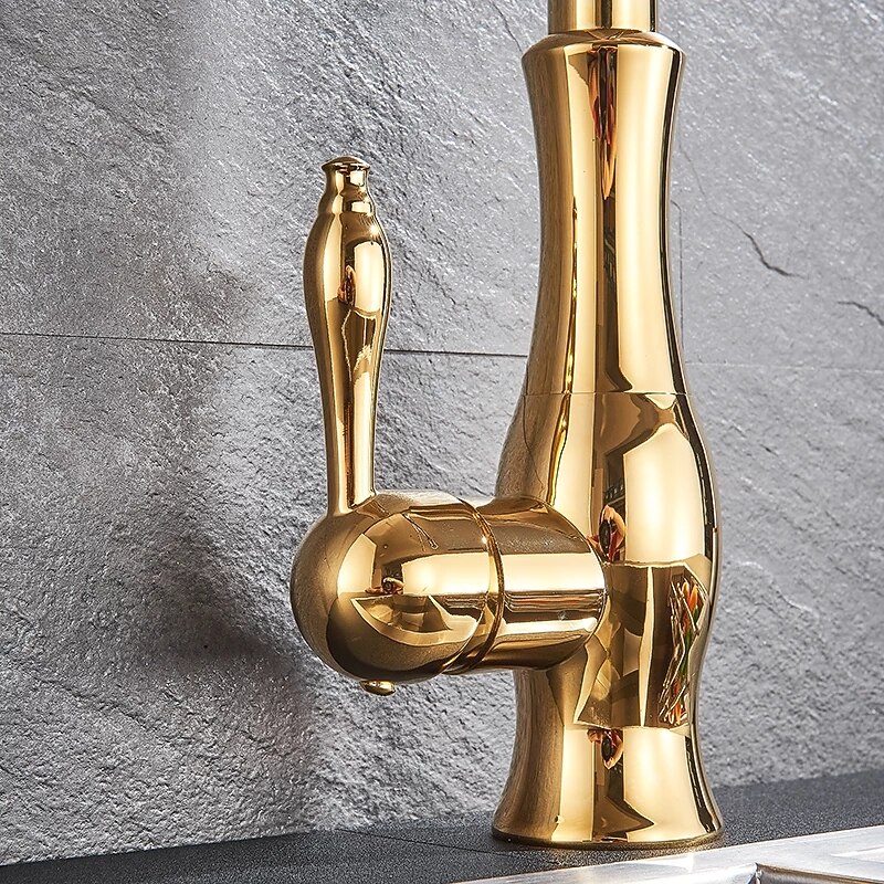 Kitchen Faucet with Pull-out SprayBrass 2-modes Single Handle One Hole Modern Style Kitchen Taps with Hot and Cold Switch 2025 - CAD $159.99 –P3