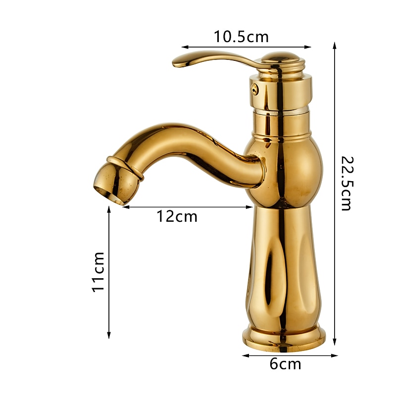 Bathroom Sink Faucet,Brass Contemporary Style Single Handle One Hole Bath Tap with Hot and Cold Switch 2025 - CAD $111.99 –P1