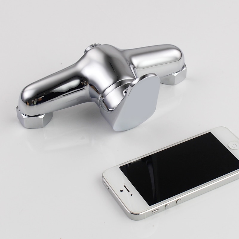 Brass Shower System Faucet Combo Set Wall Mounted Tub and Bath Shower Mixer Taps Chrome Shower Ceramic Valve with Hot and Cold Water 2025 - CAD $103.99 –P2