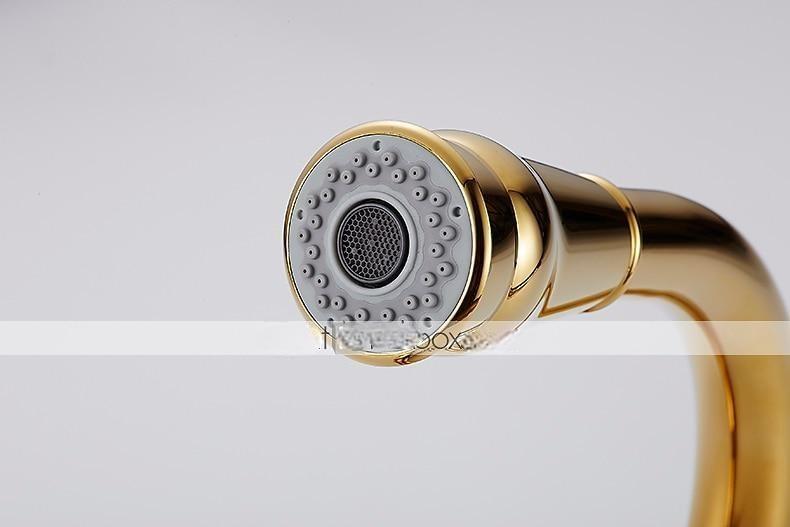 Kitchen Faucet Contemporary Retro Style Ti-PVD Pull-out/Pull-down Vessel/Brass/Single Handle One Hole 2025 - CAD $191.99 –P9