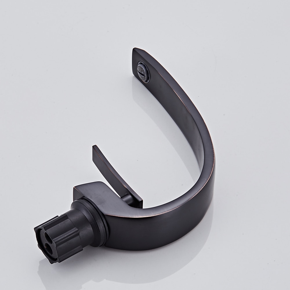 Bathroom Sink Mixer Faucet, Monobloc Washroom Brass Basin Taps Single Handle One Hole Deck Mounted, with Hot and Cold Hose, Chrome Oil-rubbed Bronze Brushed Golden Black Taps 2025 - CAD $87.99 –P11