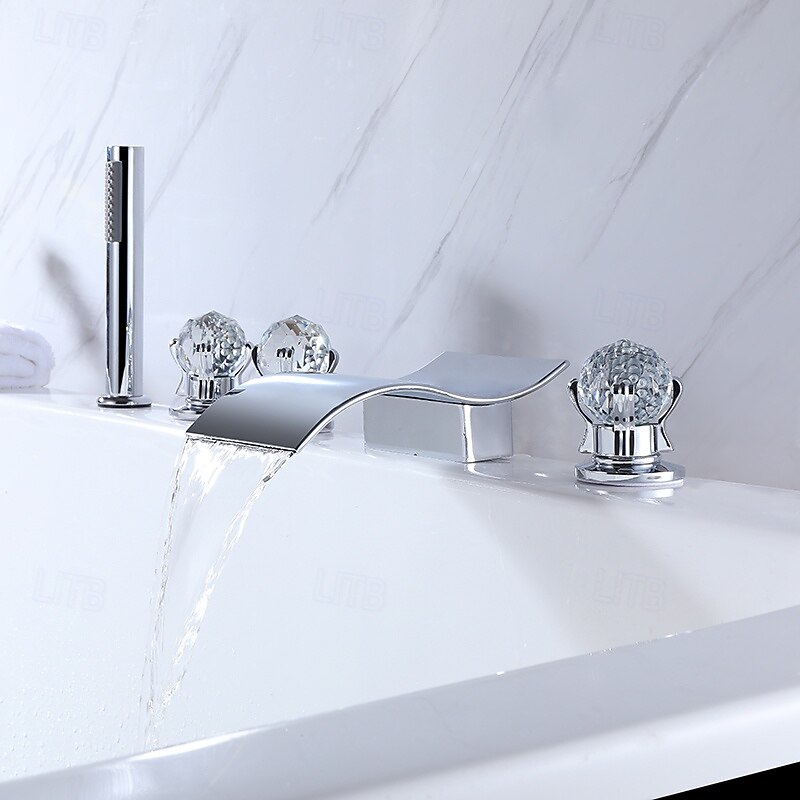 Bathtub Faucet - Modern Contemporary Electroplated Roman Tub Brass Valve Bath Shower Mixer Taps 2025 - CAD $295.99 –P2