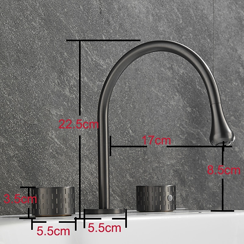 Bathroom Sink Faucet - Rotatable / Classic Electroplated Widespread Two Handles Three Holes Bath Taps 2025 - CAD $127.99 –P1