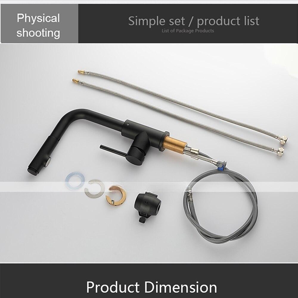 Kitchen Sink Faucet Black Single Handle One Hole Electroplated Pull-out / Pull-down Centerset Contemporary Kitchen Taps with Stream and Shower Modes 2025 - CAD $159.99 –P19