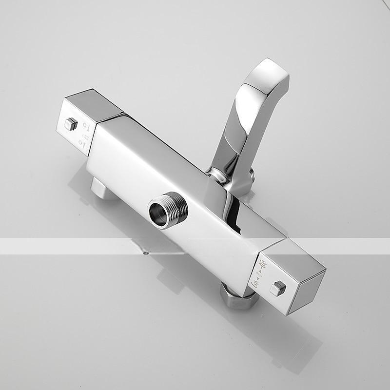 Shower FaucetRainfall Shower Head System / Thermostatic Mixer valve Set - Handshower Included pullout Rainfall Shower Contemporary Electroplated Mount Outside Ceramic Valve Bath Shower Mixer Taps 2025 - CAD $303.99 –P16